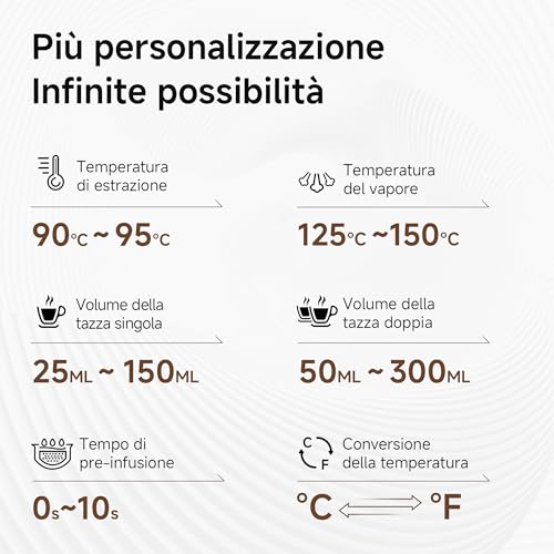 HIBREW Macchina per caffè espresso programmabile, H10B, acciaio inox spazzolato, temperatura regolabile e volume tazza, pulitore a vapore per montalatte - immagine 3