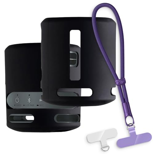 OAGELIM 2-in-1�ی�P�[�X�ƃ��X�g�X�g���b�v Sony SRS-XB100 �Ƃ̌݊������� ���O���\�ȃ��j���[�h�t���d�b�J�o�[�A����~�ߕ����h�~�O���b�v�n���h�� (�u���b�N + �p�[�v��)