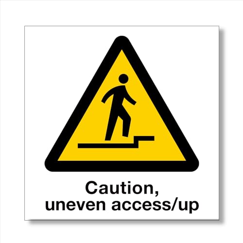���i������/Caution,uneven access up/�V�[���E�X�e�b�J�[ 15cm×15cm/�p��\�L
