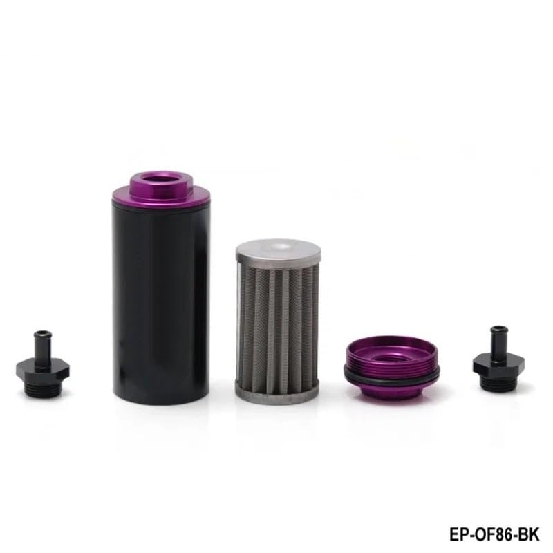 Filtro Gasolio Filtro benzina in linea universale per carburante in alluminio da 100 micron 8,6 mm per bagagliaio per auto EP-OF 86