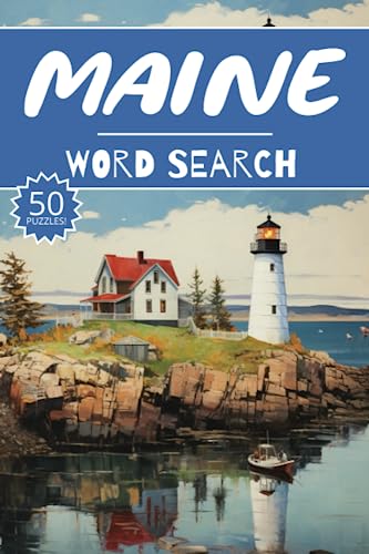 Maine Word Search: 50 USA Puzzles, Word Find, Vocabulary Activity Book for Kids, Adults and Seniors, 50 pages
