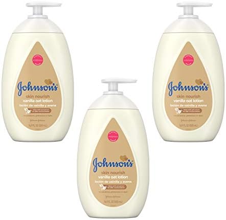 Johnson's Moisturizing Baby Body Lotion with Vanilla & Oat Extract for Dry Skin, 27.1 fl. Oz