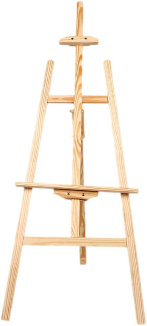 Adjustable Solid Pine Wood Easel Multi-Functional Art Tool with Height and Tilt Settings Non-Slip Base for Indoor Outdoor Use Foldable Portable Painting Display Stand Without