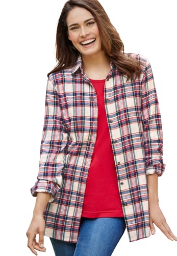 Woman Within Plus Size Classic Flannel Shirt