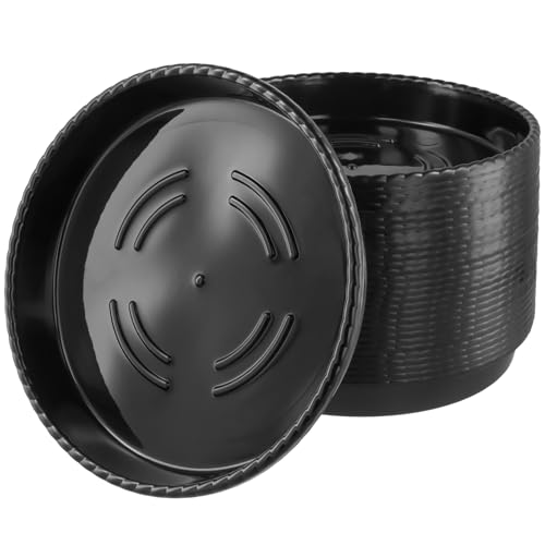 MAKTSAM 30 PCS 25cm Round Plant Saucers, Black Flower Pot Saucers,Plastic Plant Pot Drip Trays for Garden Flower Plant Indoor