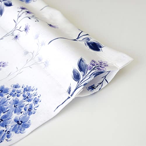 Inselnwald Watercolor Blossom Flowers Kitchen Curtains Valance, Room Darkening Rod Pocket Small Window Treatment Valance For Living Room Bathroom 52" X 18" Blue Purple #TOP4