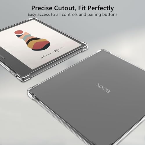 Aircawin Case for 7'' for Onyx Boox Tablet Go 7/GO 7 Color Series (1/2th Gen,2024/2025 Released)/Onyx Boox Leaf2/Leaf3/Leaf3 C/Page/Galileo e-Reader Case Clear,Shockproof Soft TPU Back Cover-Clear