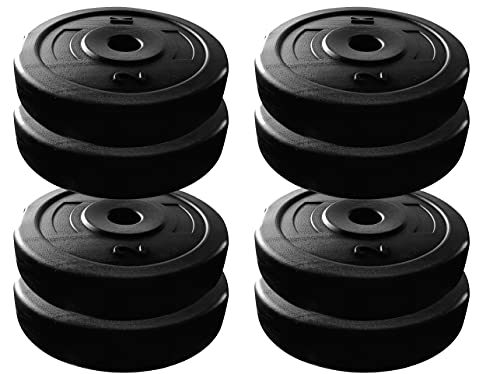 Image of Musclen Fitness Weight Lifting Dumbbell Plates, 16 Kg Weight Plates, 2Kg X 8 (Black)