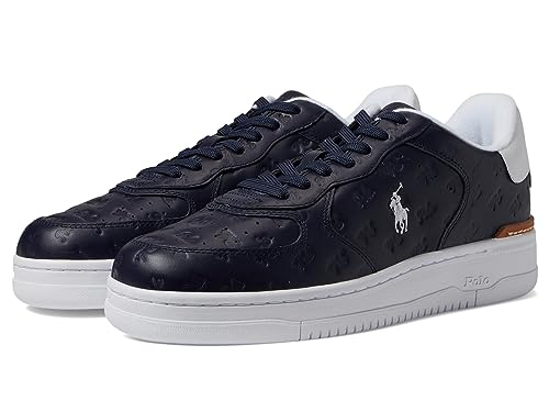 Image of Polo Ralph Lauren Mens Masters Court Logo Leather Sneaker
