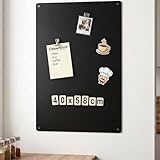 Magnettafel Magnetboard aus Metall - 58 x 40 Magnettafel Schwarz - Magnetwand inkl. Befestigung