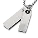 Minimalist Man’s Stainless Steel Two-pieces Dog Tag Pendant Necklace with 23.4 inches Ball Chain
