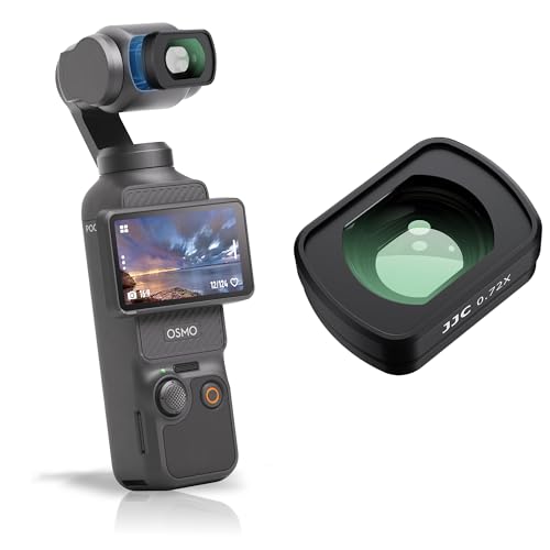 Magnetic 0.72X Osmo Pocket 3 Wide Angle Lens,Wide-Angle Lens for DJI Osmo Pocket 3 with Case,112° FOV/Dual Anti-Reflective Coatings/HD Optical Glass/Aluminum Frame Pocket3 Creator Combo Accessories