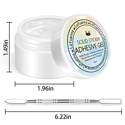 Lofuanna 15G Solid Gel Glue For Nail Tips,Nail Art Rhinestone Glue Gel,Solid Glue Gel Press On Nails Uv/Led Needed,3D Sculpture Gel Nail Mold Diy Nail Art Design With Stirring Rod (1Pcs) #TOP1