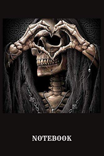 NOTEBOOK: Black Journal Notebook for Writing / College ruled Notebook / Sugar Skull Journal / Size 6" x 9", 120 pages.