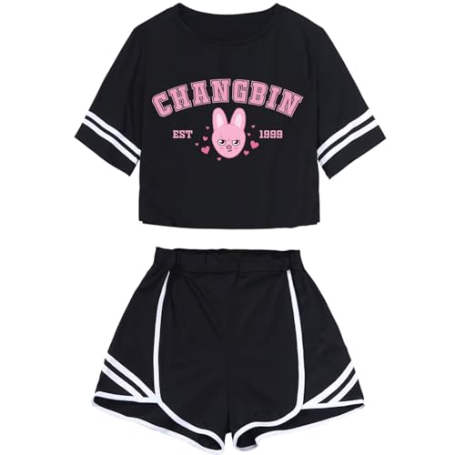 Image of CHAIRAY SKZ Merch Sets Skzoo Felix Hyunjin Bangchan Lee Know Support Album Shirt + Shorts Changbin Han I.N Tee Top Suit