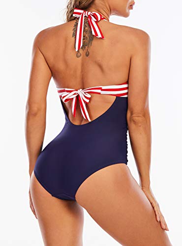 LA-ORCHID-Laorchid-Damen-Badeanzug-Einteiler-Push-up-grosse-groessen-Schwimmanzug-v-Ausschnitt-Sexy-Neckholder-Monokini-bademode-bauchweg-Schlankheits