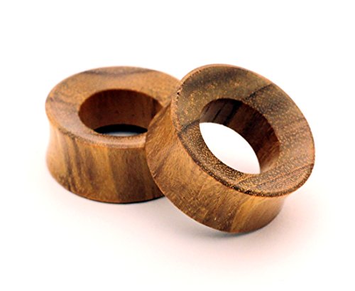 Mystic Metals Body Jewelry Pair of Teak Wood Tunnels - 1 1 2” - 38mm - Sold As a Pair