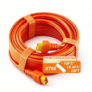 iHaospace XT60 Verlängerung Kabel 3M/5M 12AWG XT60 mit Stecker auf Buchse für Ecoflow Anker Portable Powerstation Solar Generator mit XT60 Adapter (3M)
