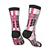 Nevjipu Girls Boys Socks - Fashion Pink Plaid Print Crew Socks for Kids, Comfy Running Sock for 6-10 Years Old