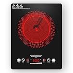 VBGK Single Burner Electric Cooktop,110V 1800W Electric Stove Top with LED Touch Control,Single burner 9 Power Levels, 4 h Timer, Safety Lock,Overheat protection