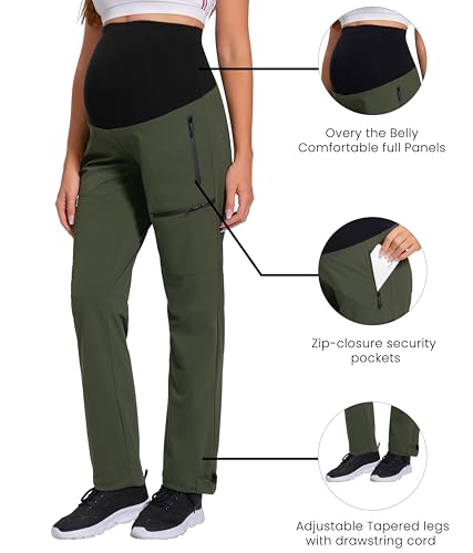 V Vocni Maternity Pants Quick-Dry Cargo Scrub Pants Women'S Hiking Pants Athletic Workout Lounge Casual Outdoor Army Greenmedium thumb #1