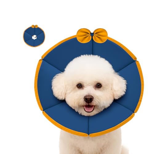 Image of MAXFUT Soft Dog Cone Collar,Foam Cone for Dogs to Stop Licking After Surgery,Non Inflatable Dog Donut Cone (Light Blue, XS)