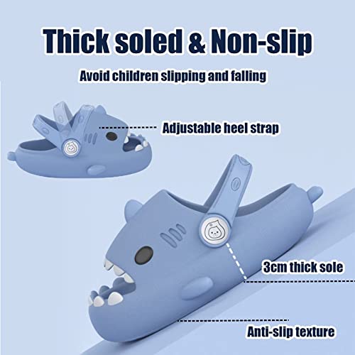Erhuoxz Kids Shark Slides Non-Slip Open Toe Toddler Baby Shark Sandals For Boys Girls Cute Cartoon Cloud Slippers For Beach Pool Summer Outdoor Indoor #TOP2
