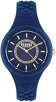 Versus Versace Womens Fire Island Fashion Watch. Adjustable and Sporty Silicone Strap. Includes Travel Gift Pouch.