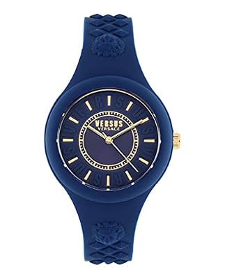 Versus Versace Orologio da donna Fire Island, cinturino in silicone regolabile e sportivo, con sacchetto regalo da viaggio., Blu, OS, Versus Versace | Isola del fuoco
