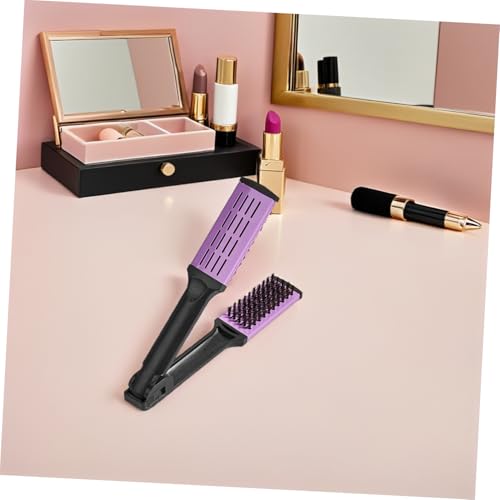 Peine para alisar cabello FRCOLOR con cerdas suaves morado miniatura 6