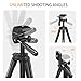 60″ Camera Tripod Lightweight Travel Tripod Stand Compatible with Canon Nikon DSLR Cameras with Wireless Remote Phone Holder and Bag Max Load 6.6 LB Black