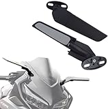 AULLY PARK Motorcycle Rearview Mirrors, Adjustable Rotating Side Mirrors Compatible for CBR300R/500R/600RR/1000RR, Ninja 300 400 650, Suzuki GSXR 600 750, Zx6r Yamaha, Ducati, black, AP-0001