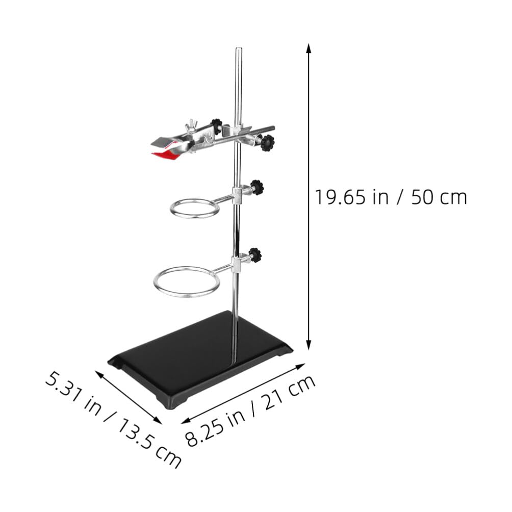 Support de Laboratoire en Fer Base Stable pour Expériences Chimiques | Montage Simple, Compatible Lampe à Alcool, Usage pour Enseignement Expérimental et Manipulations de Labo