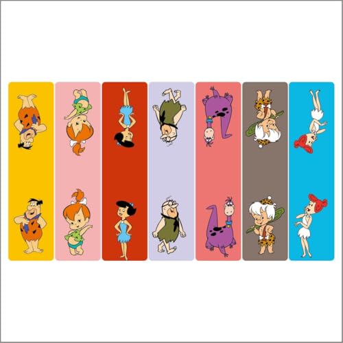 Image of Zesta Magnetic Bookmark Set of 7 | Aesthetic Book Mark for Reading | Cute Anime Bookmarks for Kids, Students | Book Accessories for Novels, Gifts for Readers(Flinstone Magnetic Bookmarks, 9X2.5 Cms)