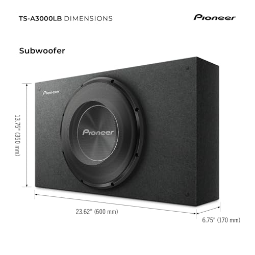 PIONEER TS-A3000LB Passiv Subwoofer, leistungsstarker Gehäuse Subwoofer mit 1500 W Maximalleistung, 30 cm, IMPP Membran, schwarz, Kontinuierliche Ausgangsleistung 400 W