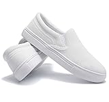 Pulltop White Slip On Shoes Women, Loafers for Women Comfort, Slide On Sneakers for Women Comfy Casu