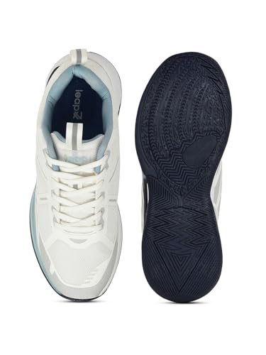 Image of Liberty Leap7x ROMIO Lacing Sports Running Shoes for Men - White | Comfortable and Durable Lace-Up Closure - Suitable for Lacing Walking, Gym, Jogging, Outdoor Shoes for Gents - Cushioned Footbed