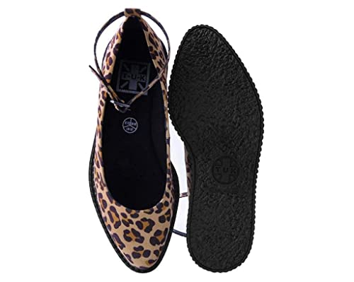 T.U.K. Shoes Leopard Pointed Ballet Ankle Strap Creeper Sneaker Flats for Women3