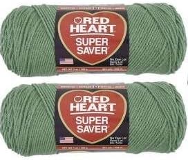 Bulk Buy: Red Heart Super Saver (2-Pack) (Light Sage, 7 oz Each Skein)