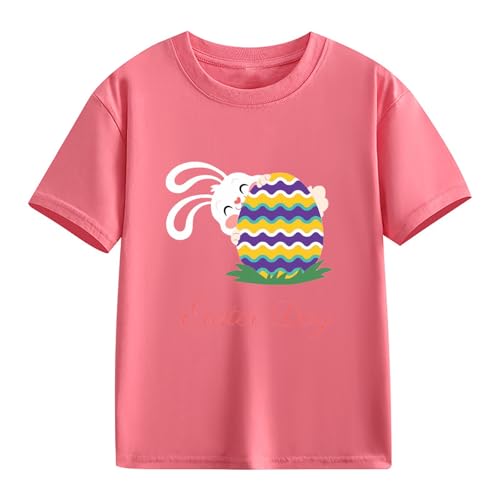 Girls Kids T Shirt Easter Day Letter Print Short Sleeve Shirt Cute Bunny Losses Soft Fit Summer Tops Clothes for Teen2