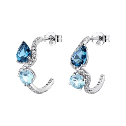 Boucles d'oreilles bleues en argent 925 Brosway pour soirée élégante