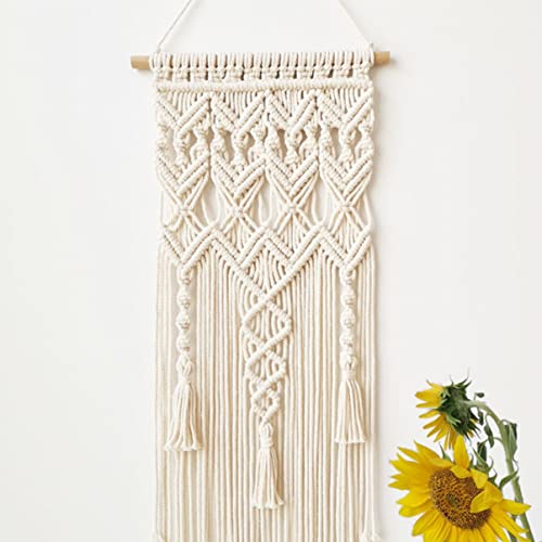 Tapiz de pared bohemio para revivir paredes vacías con cuerda de algodón tejida 2