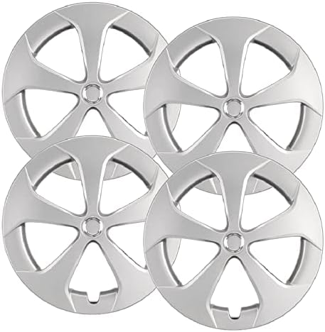 Hubcaps.com - Premium Quality 15” Silver Hubcaps/Wheel Covers fits 2010-2015 Toyota Prius (Will NOT fit Prius C or Prius V), Heavy Duty Construction (Set of 4)