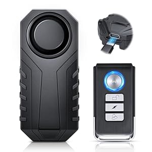 Wiederaufladbarer Fahrrad Diebstahlalarm,Fahrradzubehör,Wasserdichter,Hochsensibles Fahrrad Alarm System mit Fernbedienung,Fahrradalarm mit Lauter Sirene und Einfacher Installation