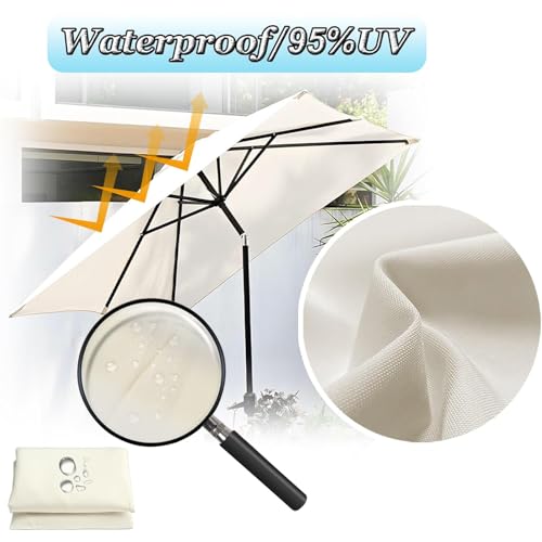Tela sombrilla rectangular 3x2m para reparar parasol desgastado de 6 varillas 4