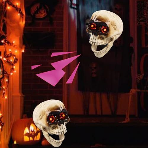 Voz espeluznante en calaveras decorativas de Halloween para asustar visitas 4