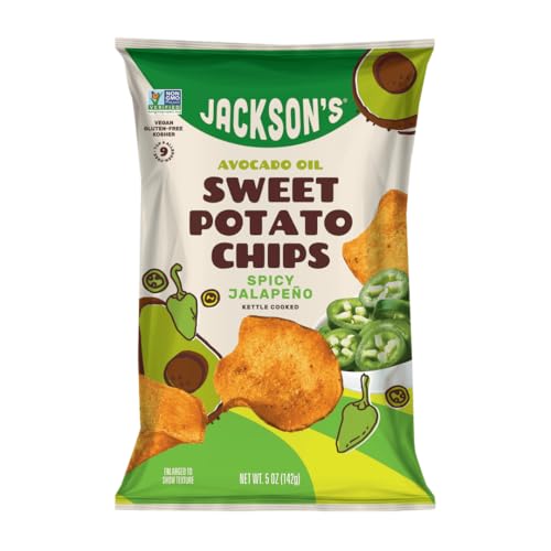 Jackson’s Sweet Potato Spicy Jalapeno Chips made with Premium Avocado