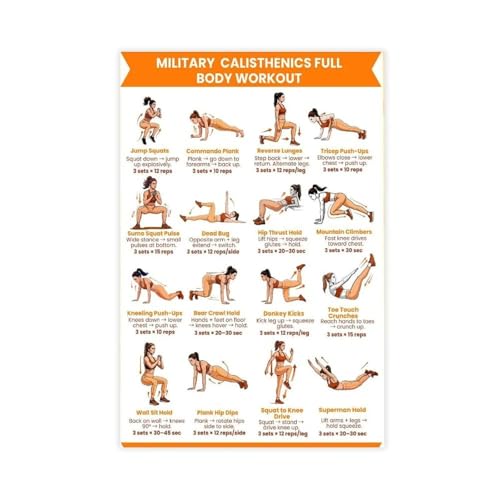 Military Calisthenics Training Poster for Women Full Body Workout at
