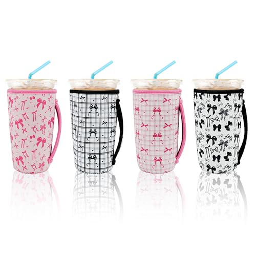 4 Pack Iced Coffee Sleeve,reusable Neoprene Cup Sleeves Suitable For