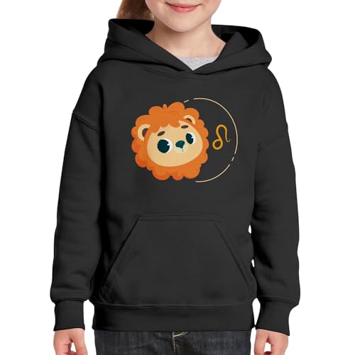 Sweat à capuche enfant Lion zodiaque au dessin d'astrologie premium